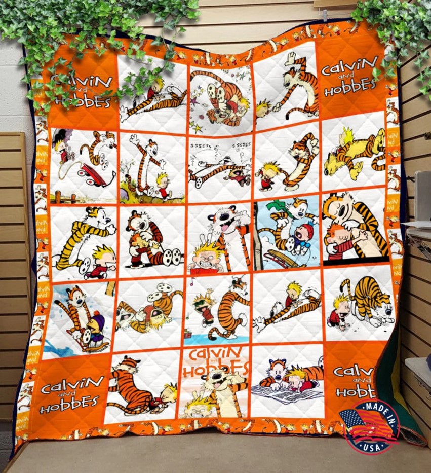 Personalized Calvin And Hobbes Blanket Quilt American Cartooncustom Quiltchristmas Gift Gift For Kid Birthday Gift